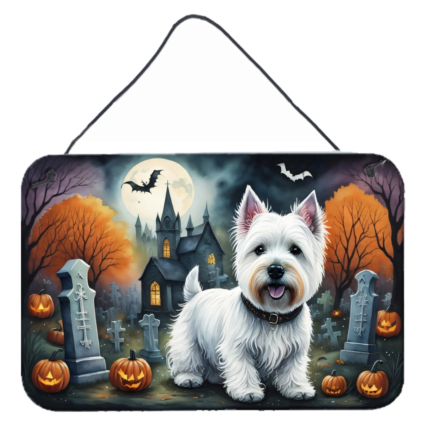 Westie Spooky Halloween Wall or Door Hanging Prints